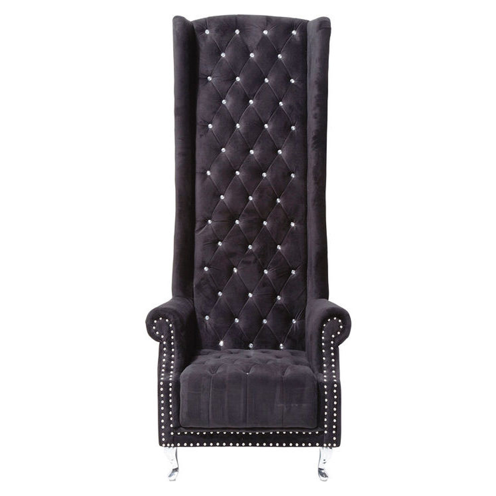 76739　Arm Chair Queen Black Velvet