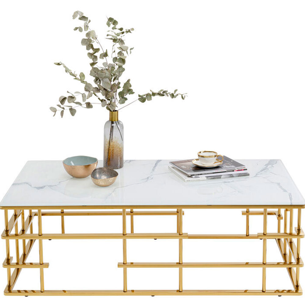 ローマゴールド130×70cm ローテーブル/ コーヒーテーブル - ロー 