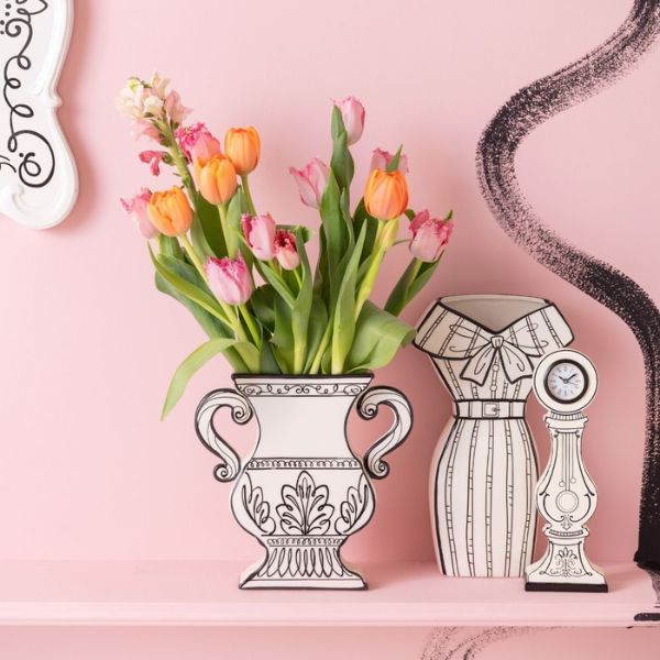 KARE 花瓶 ドナ ホワイト フラワーベース - 花瓶・フラワーベースの通販