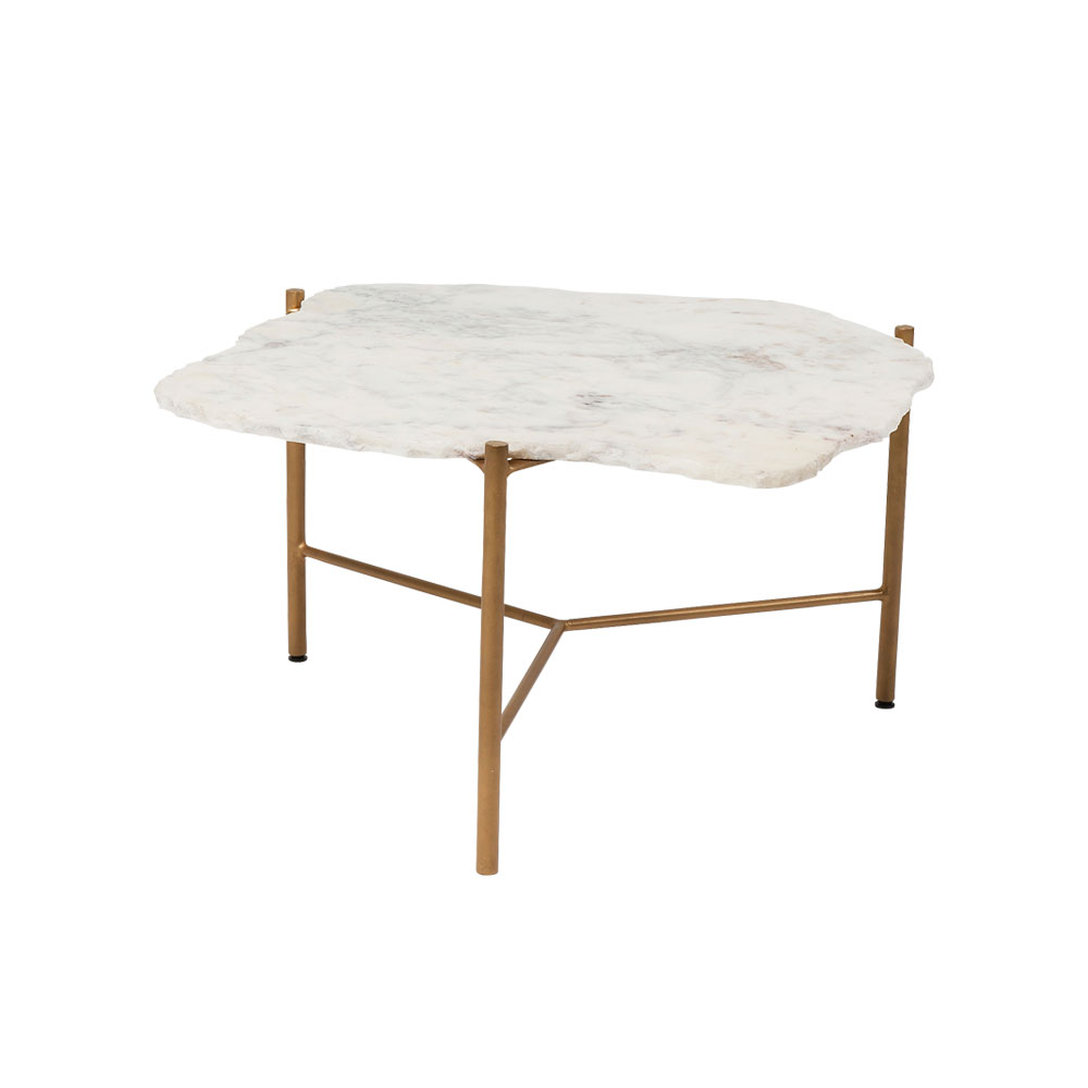 【在庫なし】ピエドラホワイト 76x72cm ローテーブル/コーヒーテーブル