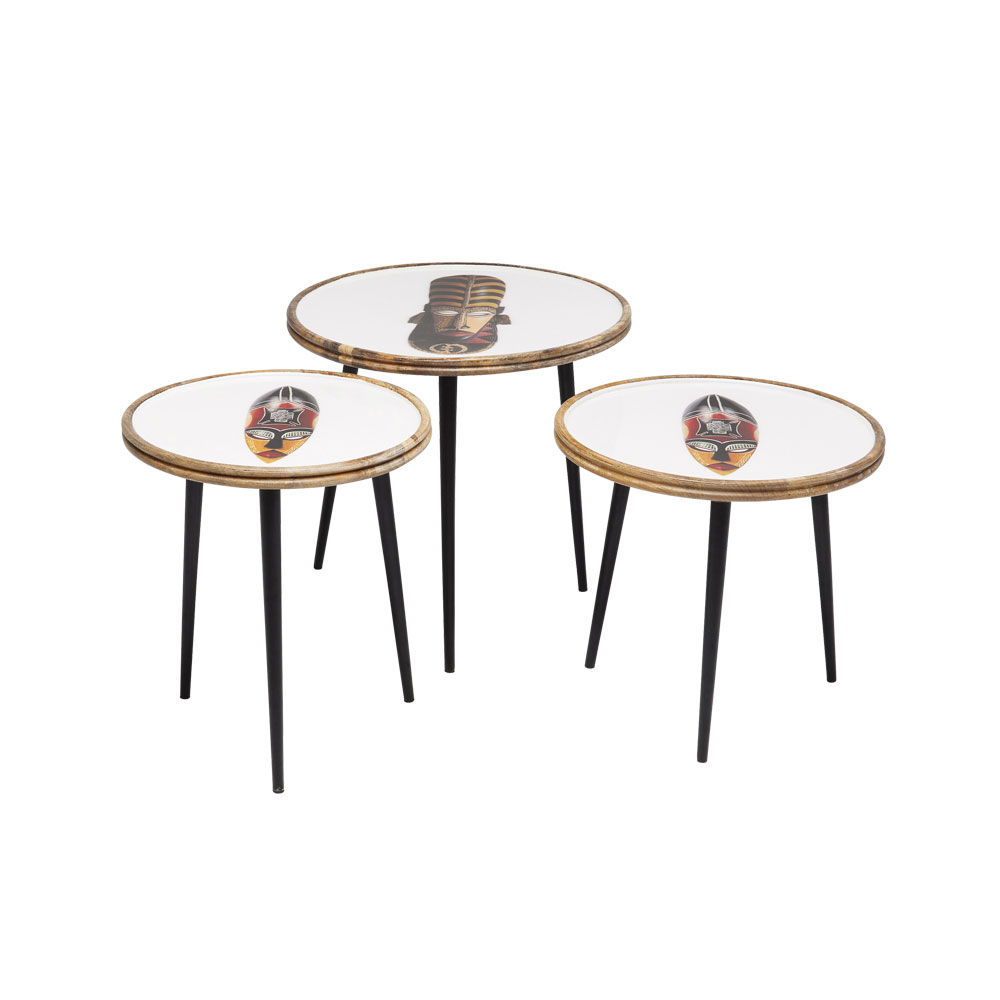 廃番】アフリカマスク (3/Set) サイドテーブル - サイドテーブルの通販