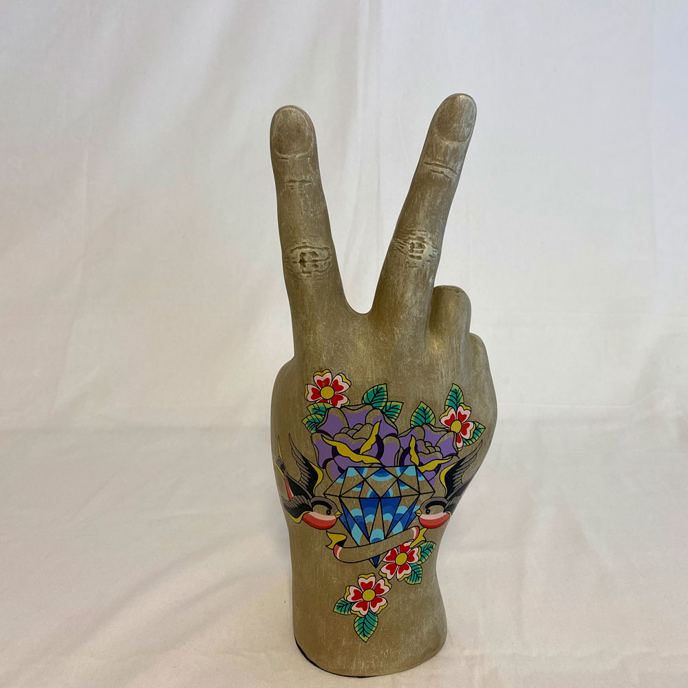 在庫なし】Deco Hand Victory Tattoo Flowers 36cm [OUTLET_B