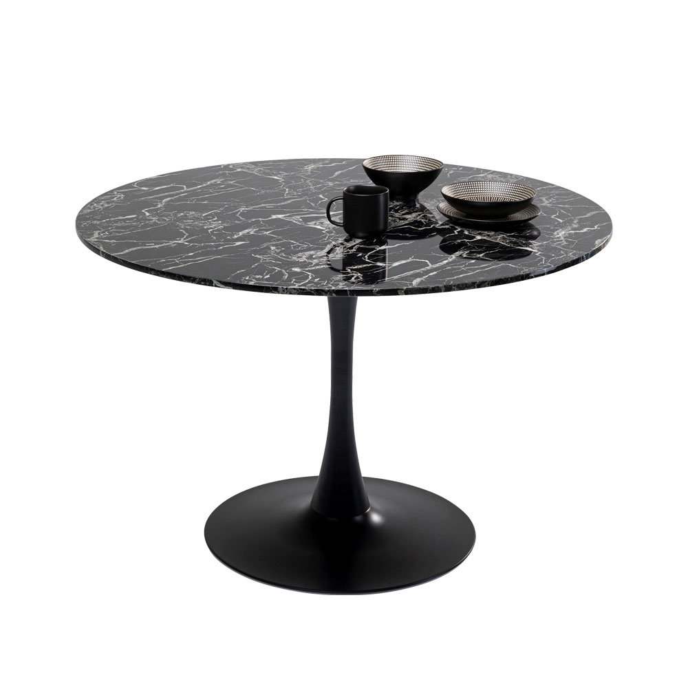 ベネトマーブルブラックO110 cm　ダイニングテーブル
