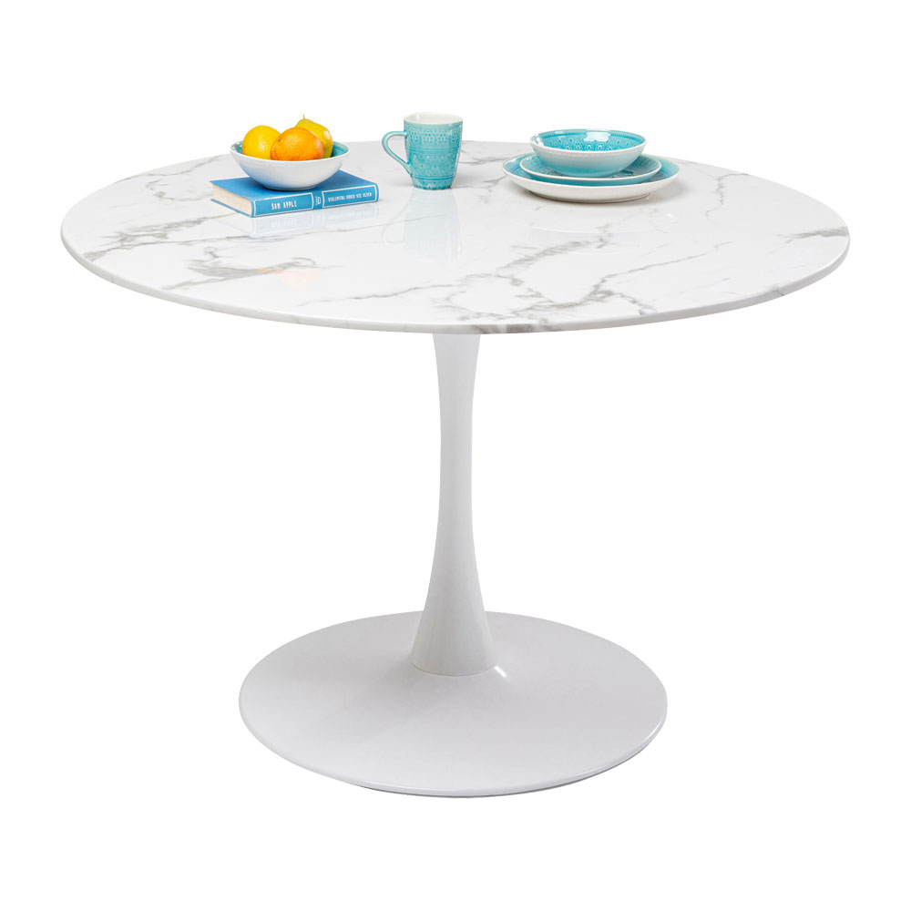 ヴェネトマーブルホワイト O110cm テーブル - ダイニングテーブルの