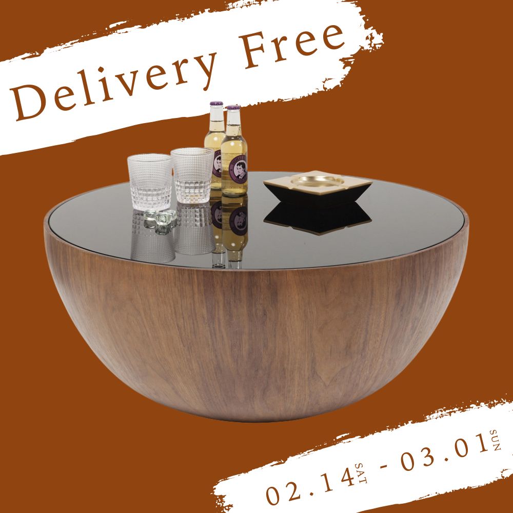 ティアドロップウォルナット O80cm ローテーブル/コーヒーテーブル