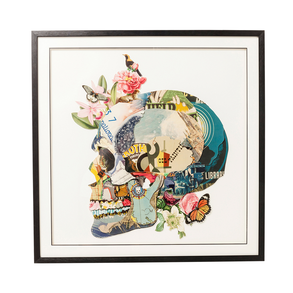 【廃番】Picture Frame Art Skull 100x100cm