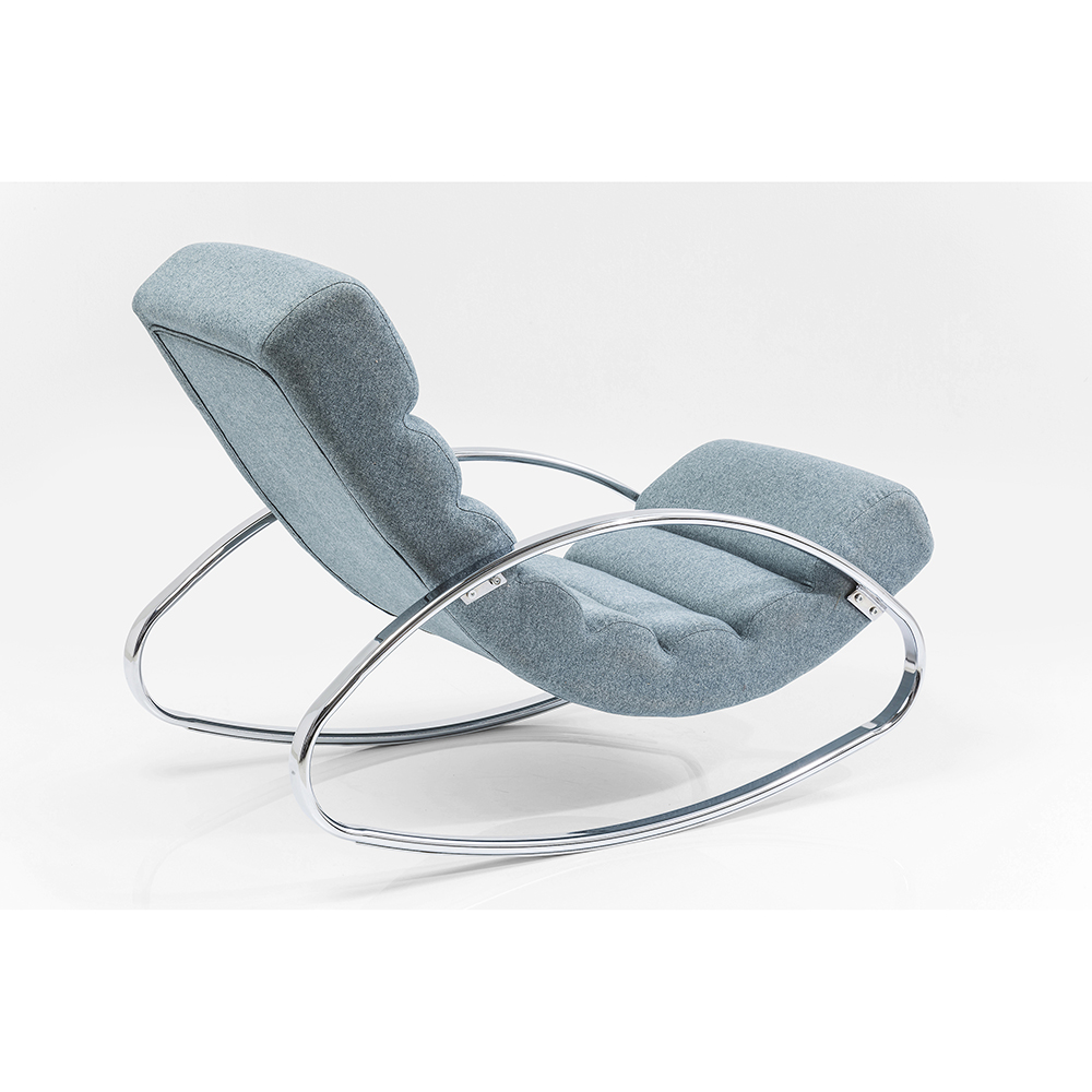 廃番】Rocking Chair Manhattan Fabric Blue - 1人掛けソファー 